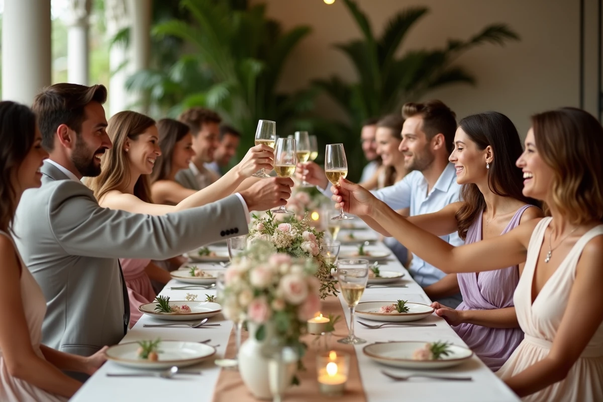 Invites en train de trinquer lors d